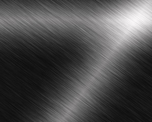 Metal background or texture of brushed steel plate with reflection