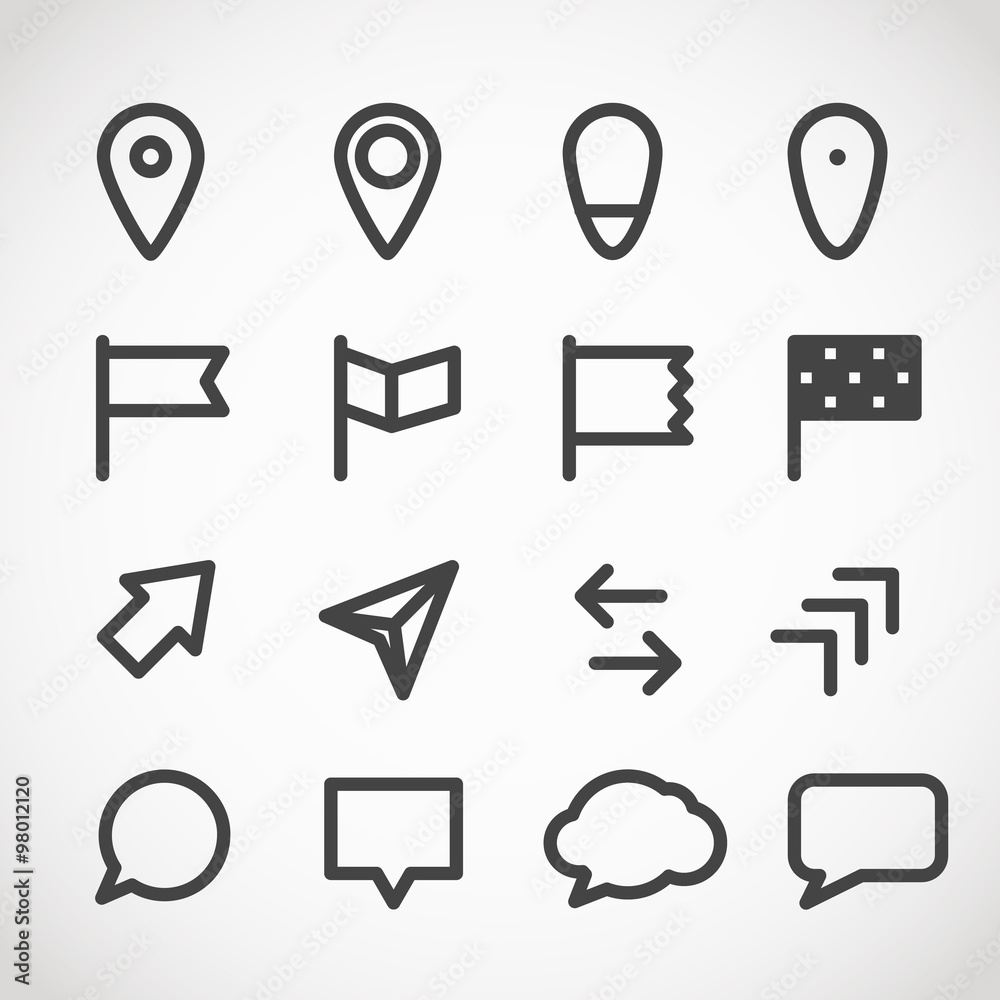 Poster modern gadget web icons collection