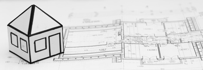 Pencil on architecture design drawings