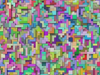 random elevated 3d blocks