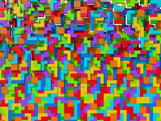 random elevated 3d blocks.