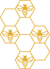 Pszczoły, plaster miodu - obrazy, fototapety, plakaty