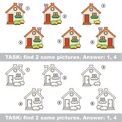 Visual game. Find hidden couple of House