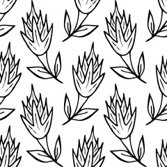 seamless pattern with succulent
