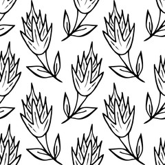 Naklejka premium seamless pattern with succulent