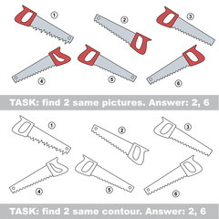 Visual game. Find hidden couple of Saw