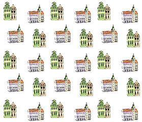 Ornament of the historic buildings in the center of Prague