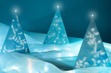 christmas background in blue