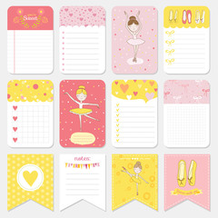 Cute Balerina Tag and Labels Set - for baby shower, birthday © wooster