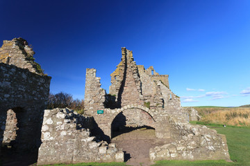 Dunnottar Castle with blue sky in - Stonehaven, Aberdeen