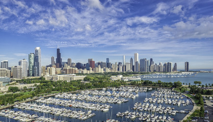 Chicago Skyline aerial view