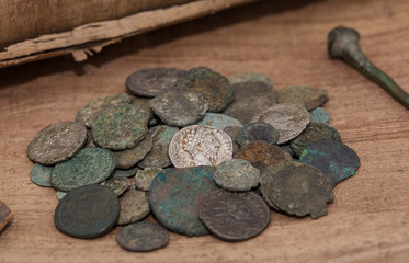 Obraz na płótnie Canvas Roemische Münzen