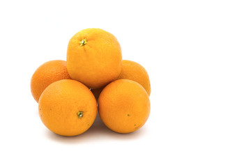 Stack of Oranges fruit isolated on white background 
