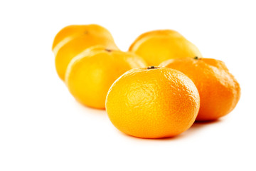 Ripe mandarins isolated on a white