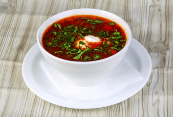 Russian traditional cuisine - Borsch