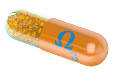Capsule with vitamin omega 3