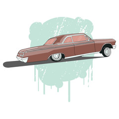Vintage low rider logo, badge, sign, emblems, sticers and elements design. Pop art classic and retro old car - 98023560