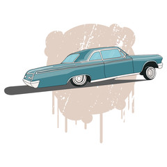 Vintage low rider logo, badge, sign, emblems, sticers and elements design. Pop art classic and retro old car - 98023595