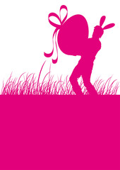 Mann Osterhase Osterei Wiese