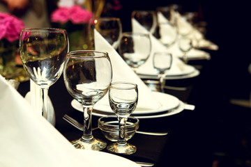 stylish luxury decorated set tables at the golden birthday party