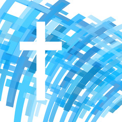 Cross clear blue abstract Christianity religion background vecto