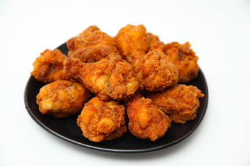 Fried chicken on white background