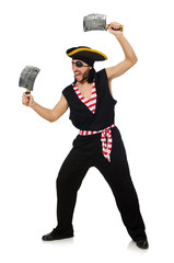 Man pirate isolated on the white background