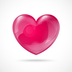 Glossy Red Heart Valentine's Day Background