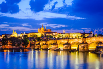 Obraz premium Charles Bridge, Prague Castle, Czech Republic