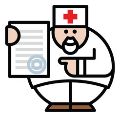 Doctor with document