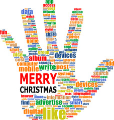 Merry Christmas - unique xmas design element. Great design element for congratulation cards, banners and flyers. Happy new year