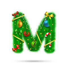 Fir tree decorative letter.