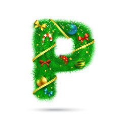 Fir tree decorative letter.