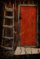 Fototapeta na wymiar old door and staircase