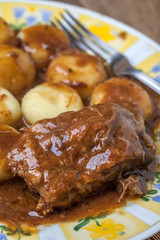 Dumplings with pork sauce.Selective focus.