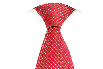 red tie, knotted the double Windsor - 98032781