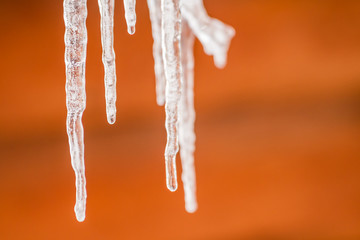 Close up of Stalactites of Ice