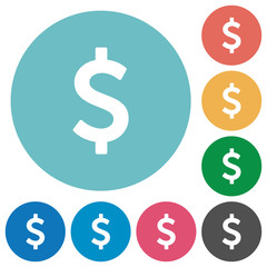 Flat dollar sign icons