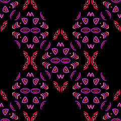 Oriental vector seamless pattern. Repeating ornament in deep colors.
