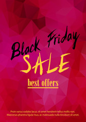 Sale announcement card template. "Black Friday Sale, best offers" text. A4 paper size