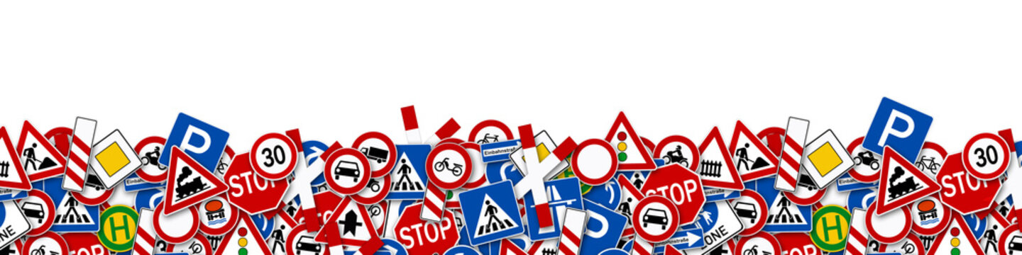 background of many road signs