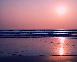 Burning Indian ocean sunset backdrop