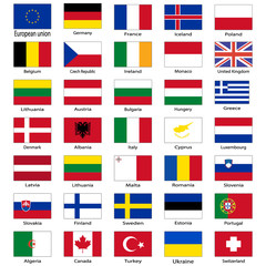 Set of flags of the European Union