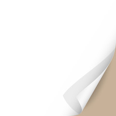 Curled Paper Corner with Beige Background