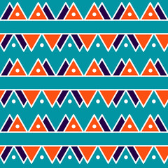 Seamless vintage abstract pattern with triangles in the style of 80's. Fashion background in Memphis style.
