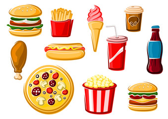 Fast food and beverage icons