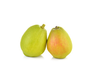 Pear fruit on white background