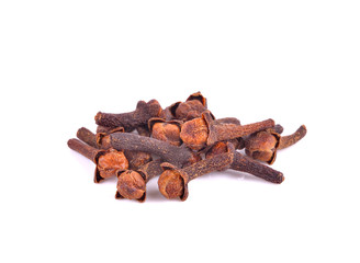 Spice cloves on white background