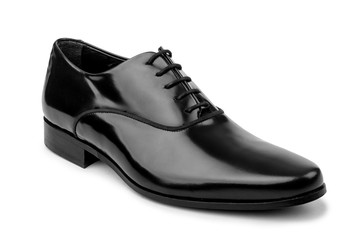 Male black shoes isolated on white