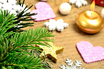 Fototapeta na wymiar Christmas decoration on table